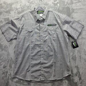 Arctic Cat Motorsports Shirt Mens 3XL Gray Short Sleeve Button Up Outdoor SS